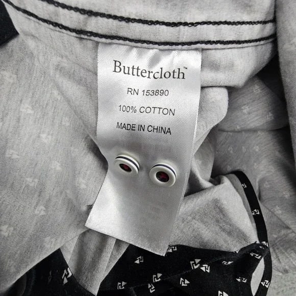 Buttercloth XLT Tall Fit Micro Sailboat Print Shirt Black Flip Cuff Button Up - Picture 6 of 6